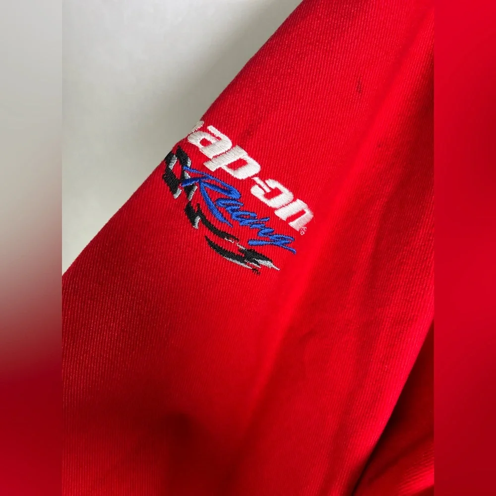 Vintage Snap-On Racing Men’s XL twill jacket embroidered red blk mechanic Y2K - Picture 6 of 16